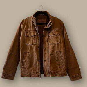 Levi’s Brown Field Jacket Men’s Small Quilted Lined Utility Moto Coat